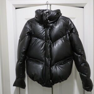 SAM. Women's Shiny Black Puffer Jacket